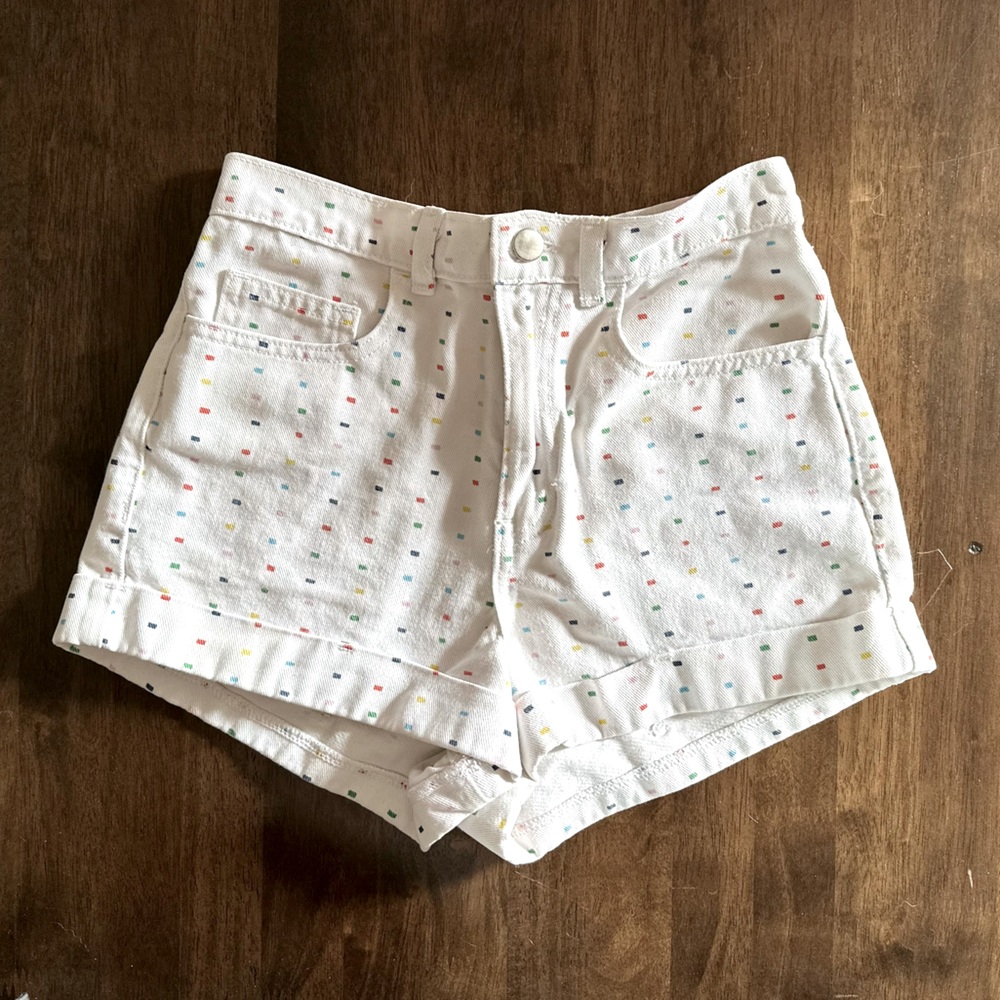 American Apparel Women's Denim High-Waist Cuff Short